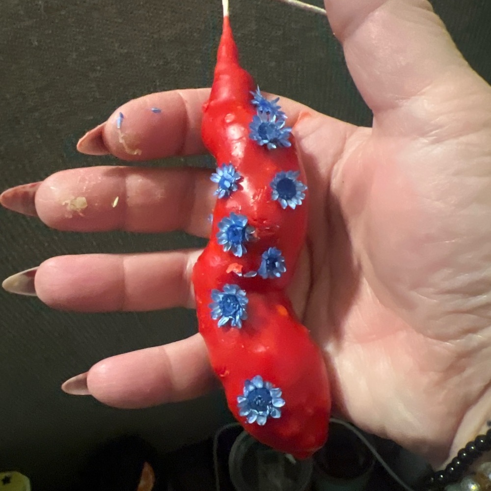 Red Decorative Skewer with Blue Accents
